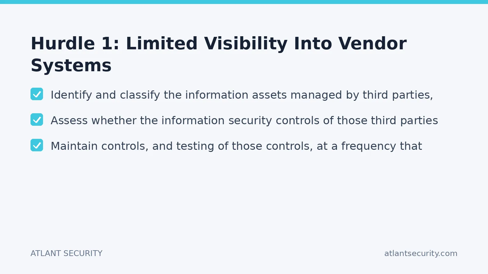 Checklist: Hurdle 1: Limited Visibility Into Vendor Systems
