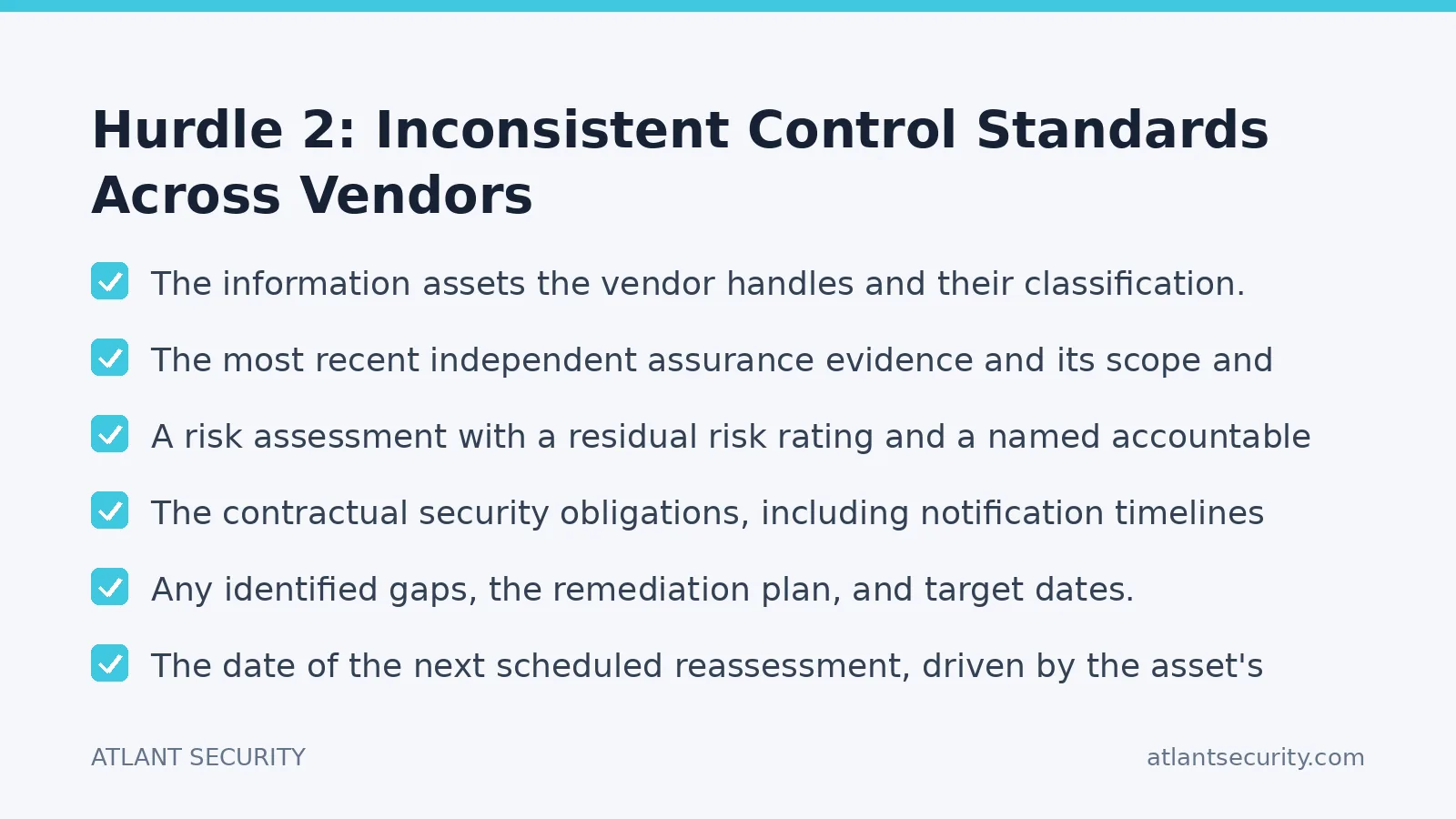 Checklist: Hurdle 2: Inconsistent Control Standards Across Vendors