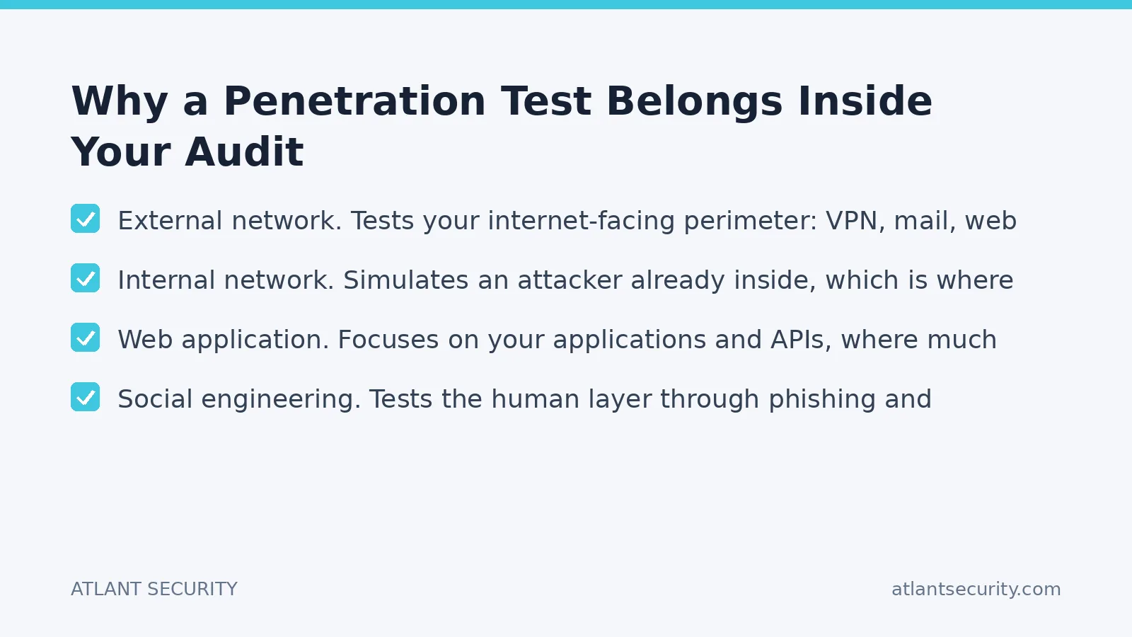 Checklist: Why a Penetration Test Belongs Inside Your Audit