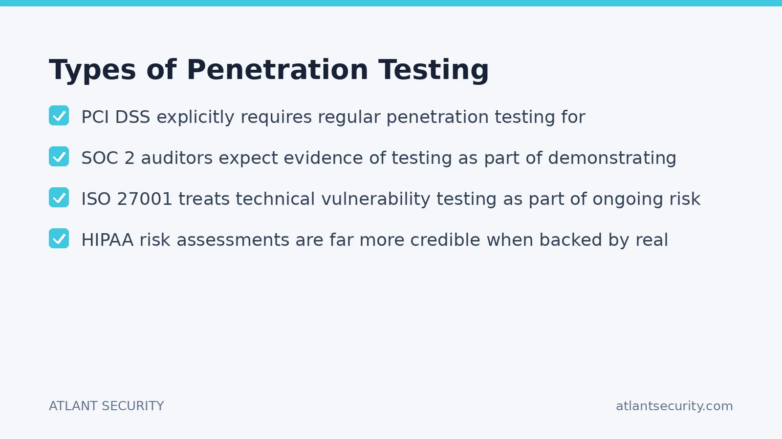Checklist: Types of Penetration Testing