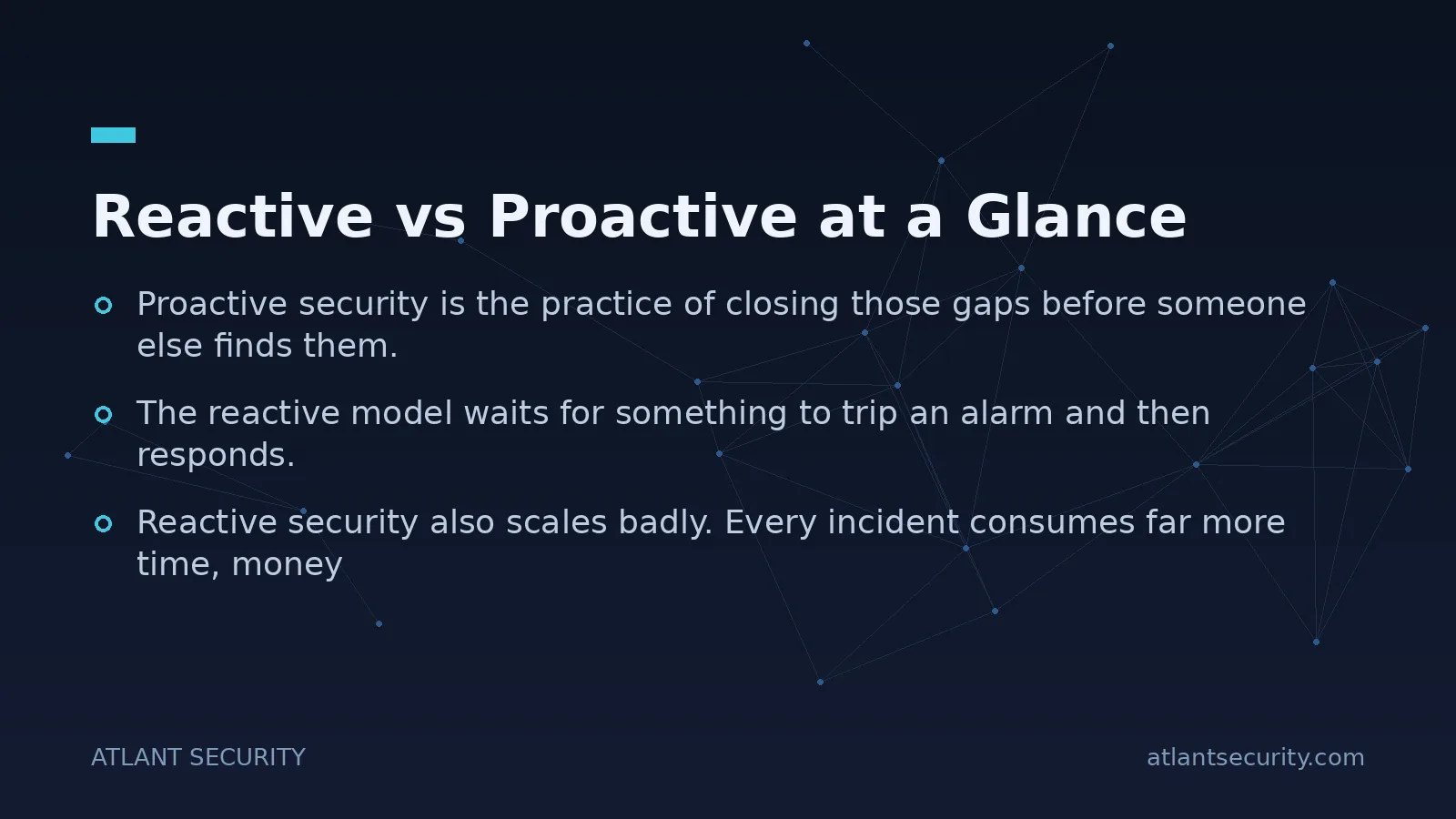 Reactive vs Proactive at a Glance - key points