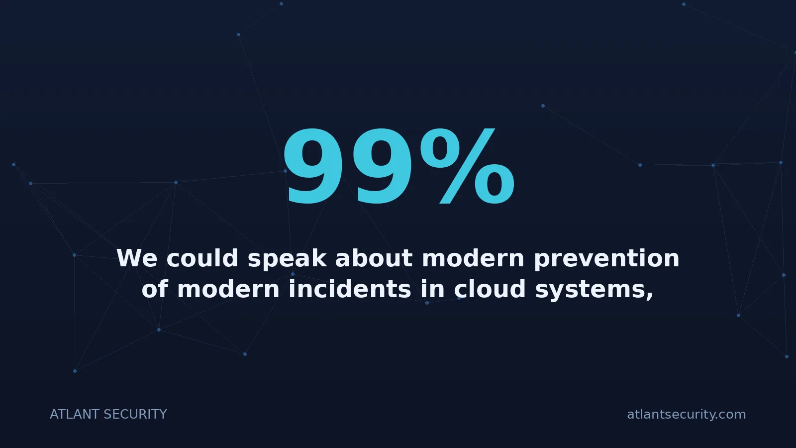 99%: We could speak about modern prevention of modern incidents in cloud systems, however