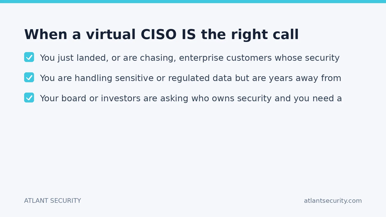 Checklist: When a virtual CISO IS the right call