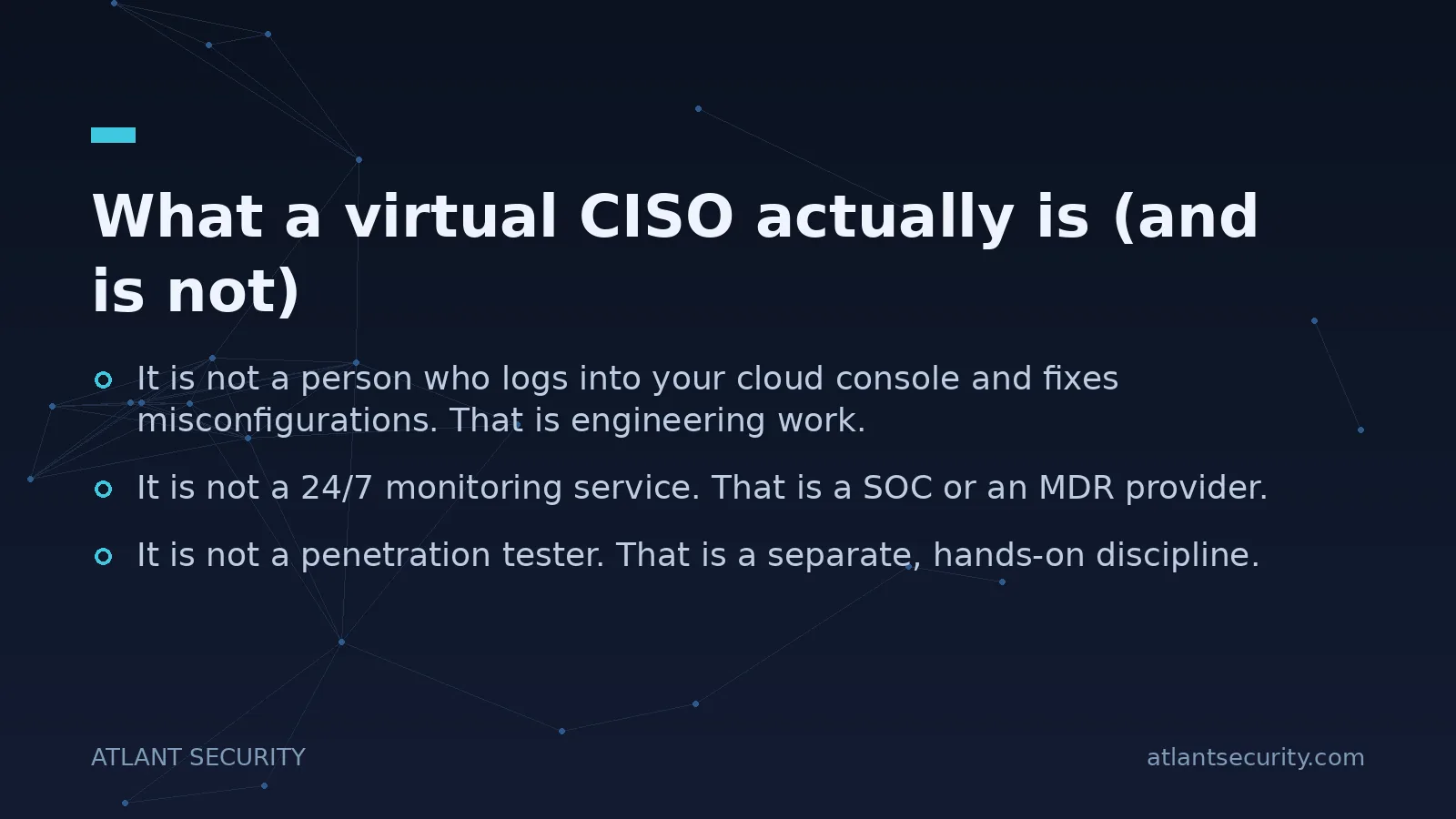 What a virtual CISO actually is (and is not) - key points
