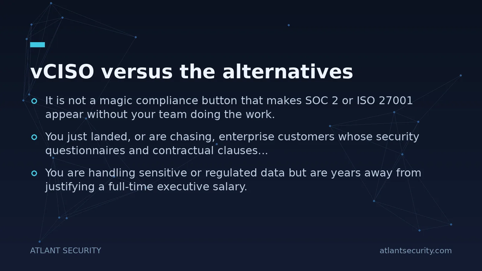 vCISO versus the alternatives - key points