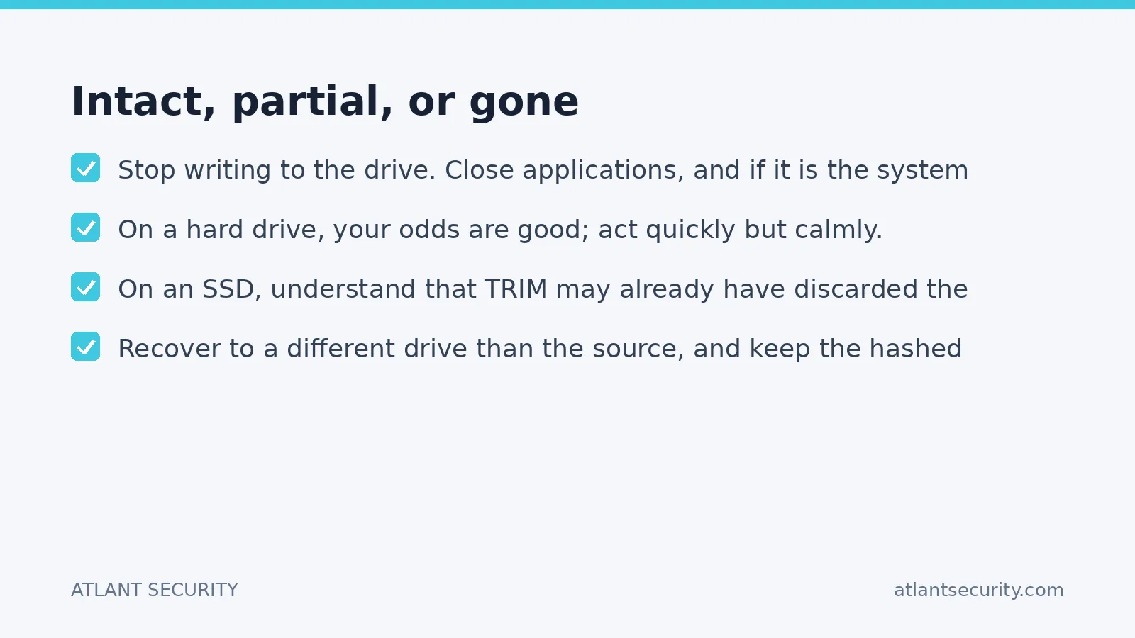 Checklist: Intact, partial, or gone
