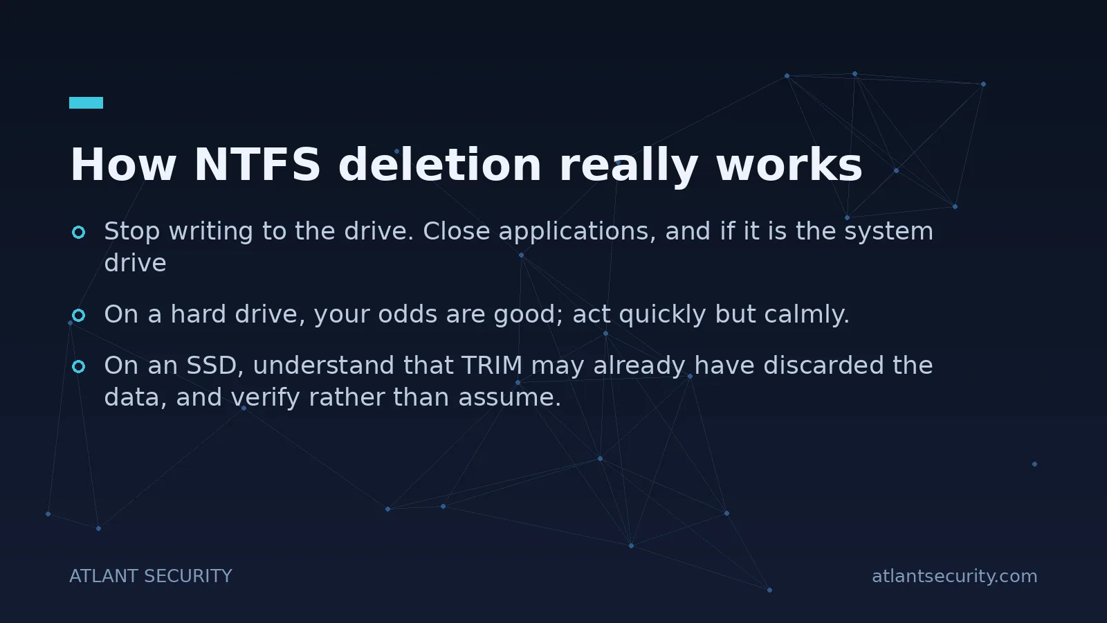 How NTFS deletion really works - key points