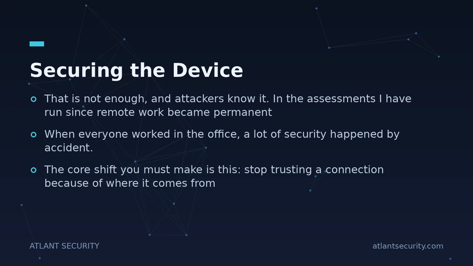 Securing the Device - key points