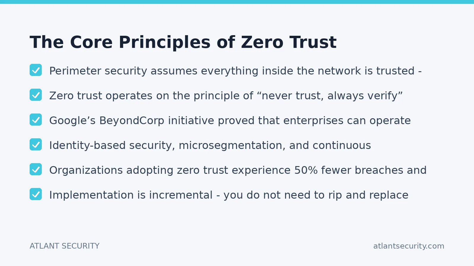 Checklist: The Core Principles of Zero Trust