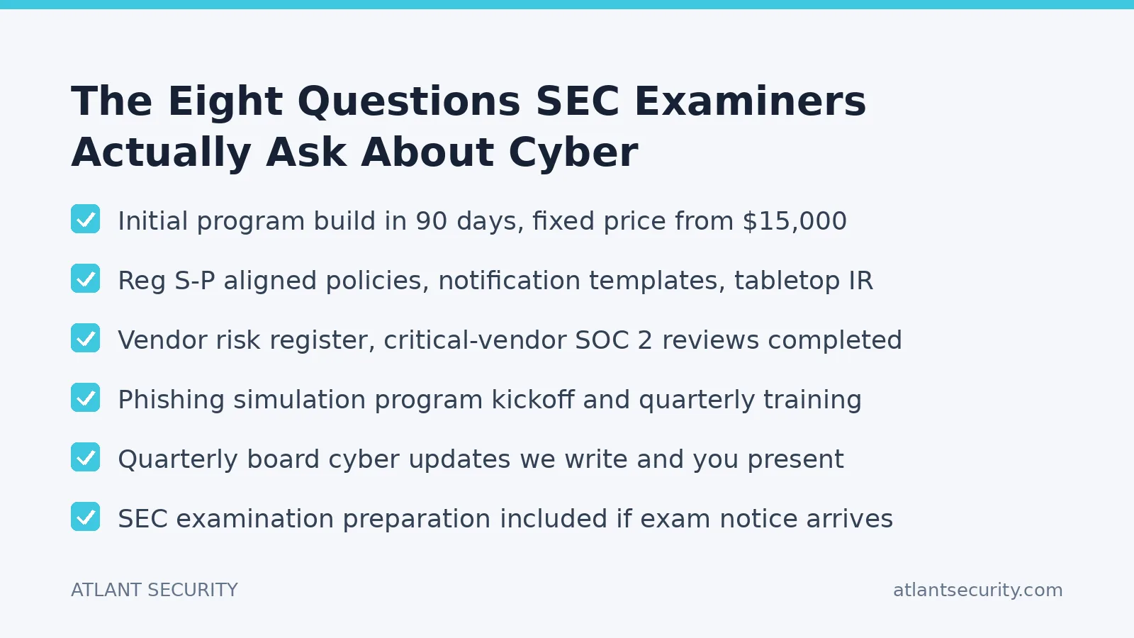 Checklist: The Eight Questions SEC Examiners Actually Ask About Cyber