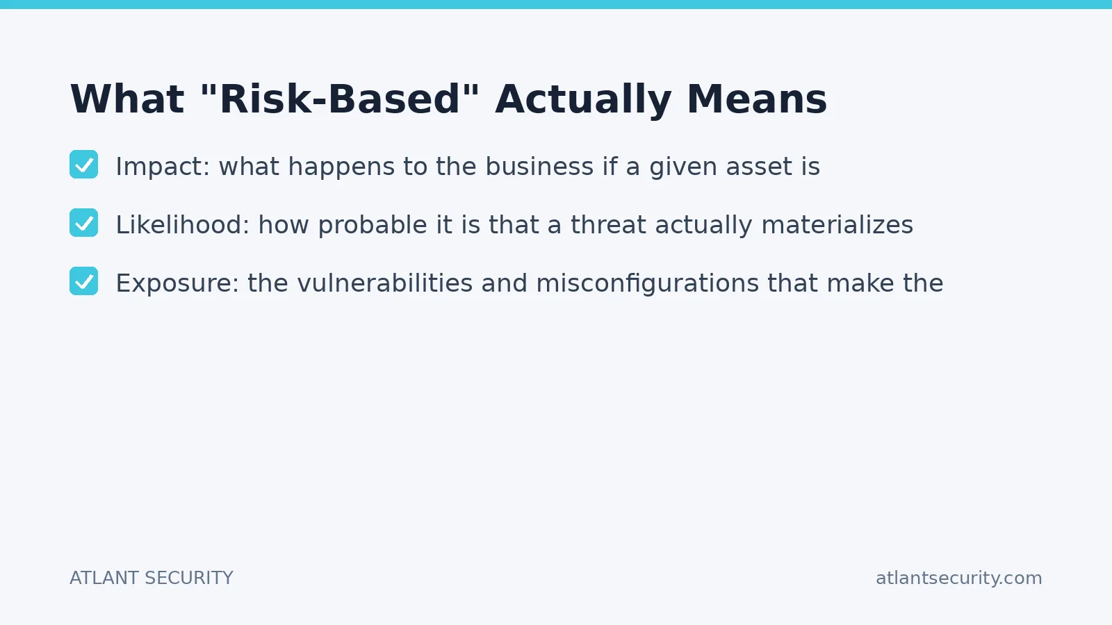 Checklist: What "Risk-Based" Actually Means