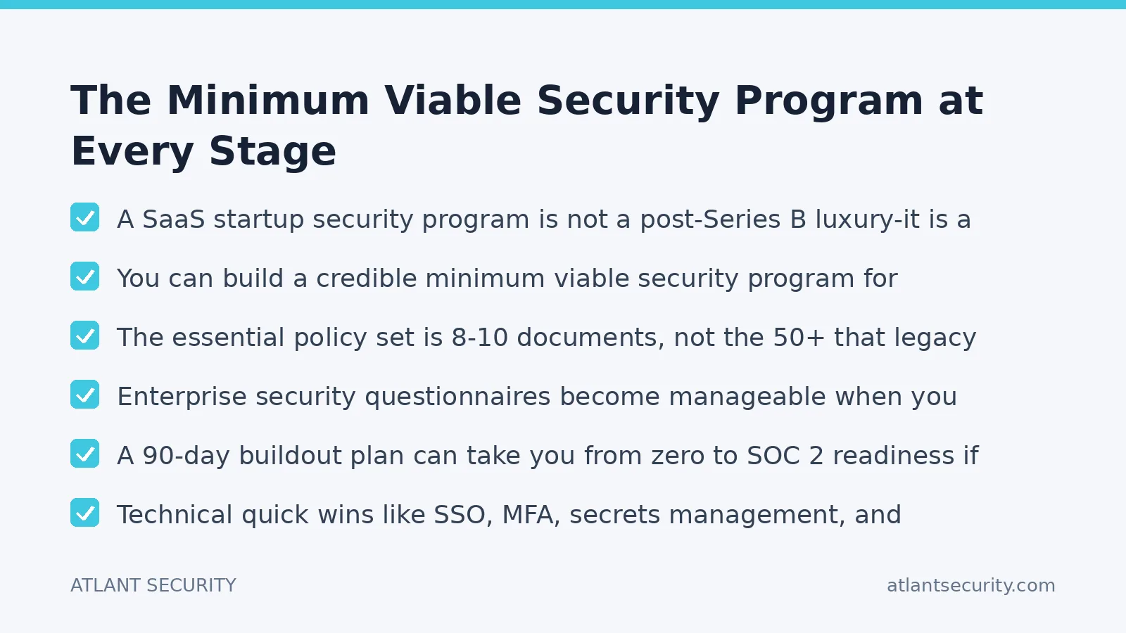 Checklist: The Minimum Viable Security Program at Every Stage