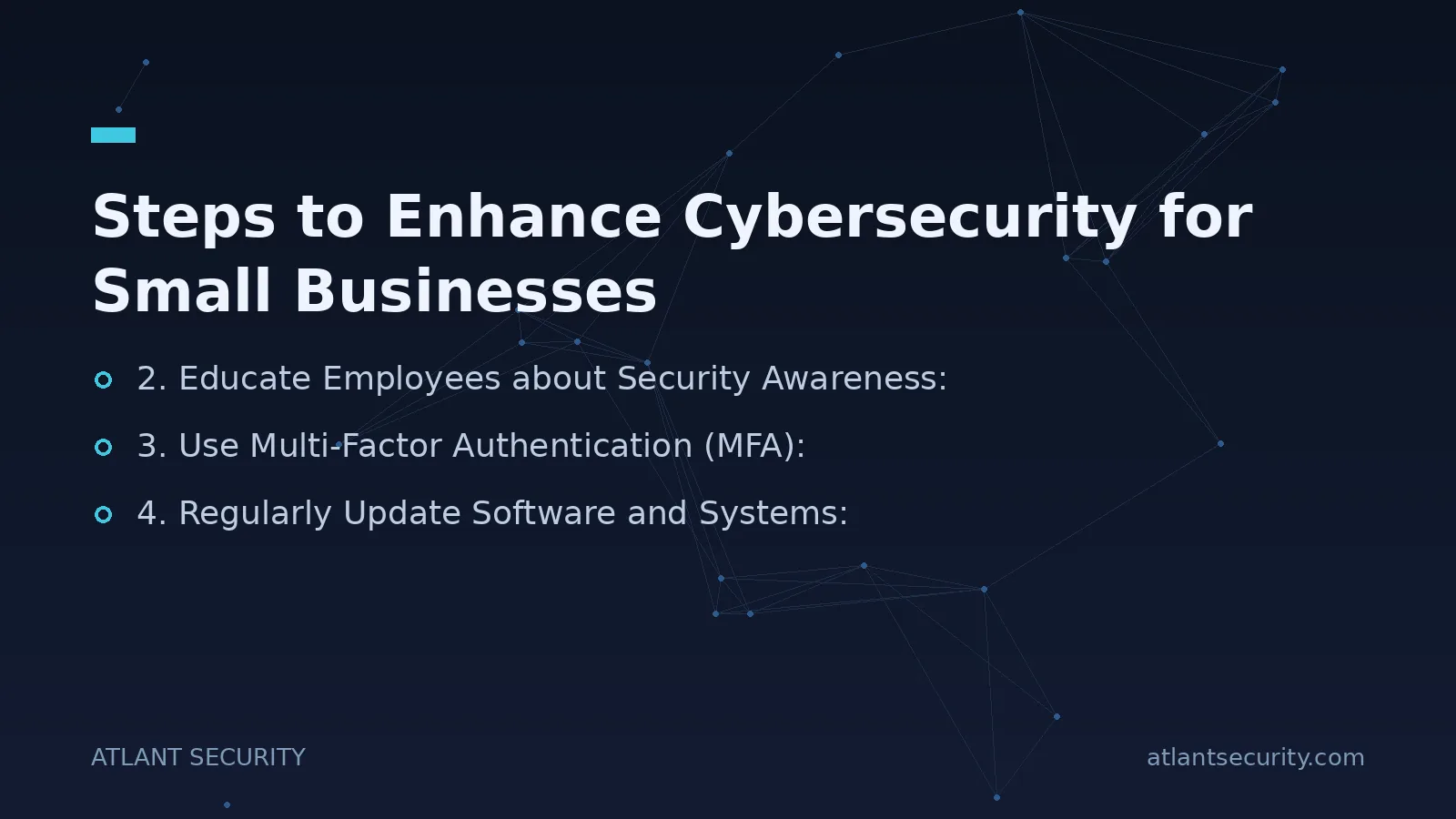 Steps to Enhance Cybersecurity for Small Businesses - key points