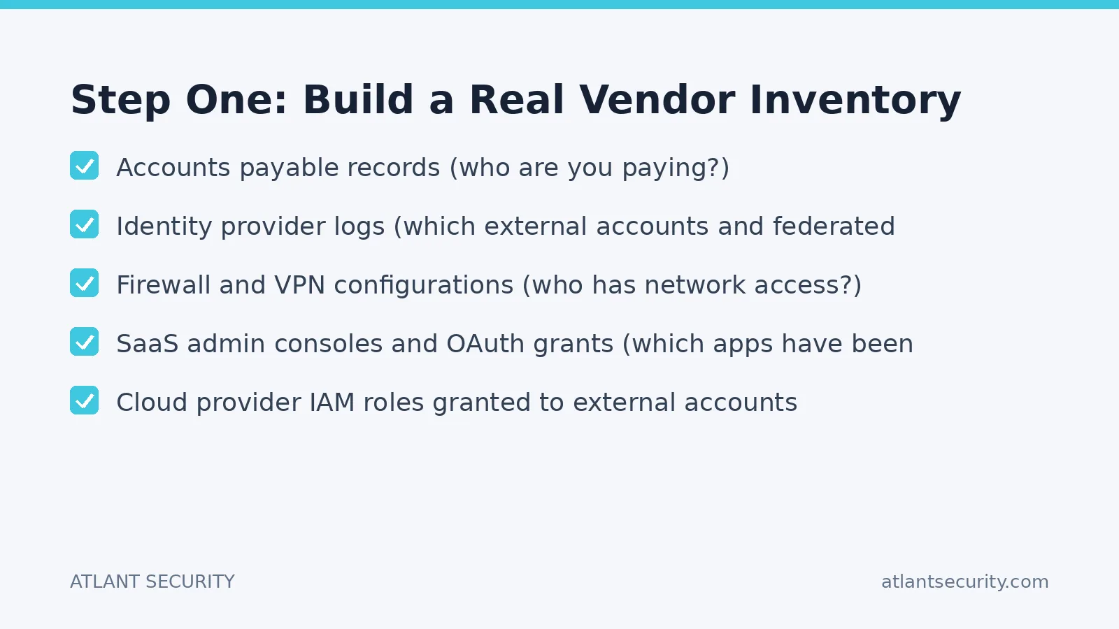 Checklist: Step One: Build a Real Vendor Inventory