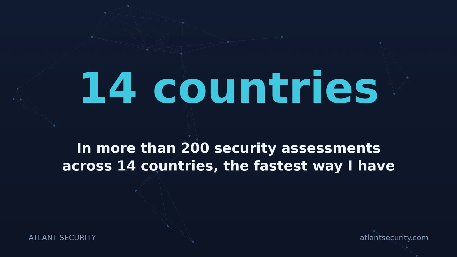14 countries: In more than 200 security assessments across 14 countries, the fastest way I have found into a "secu