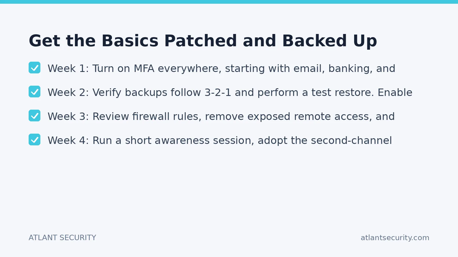 Checklist: Get the Basics Patched and Backed Up