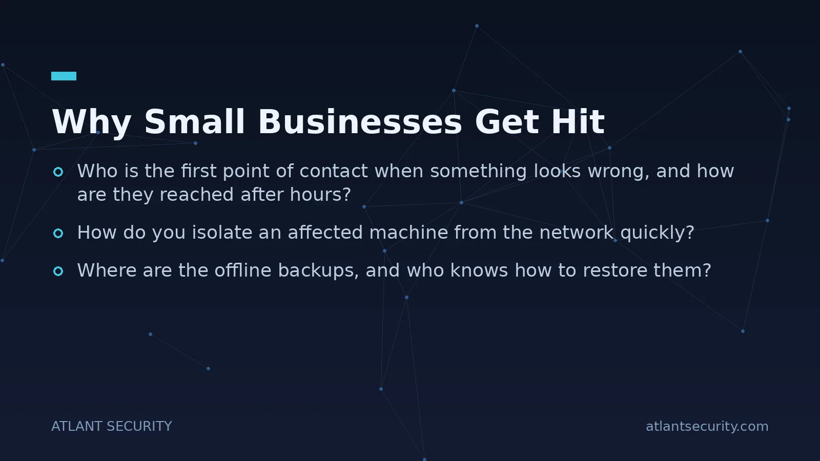 Why Small Businesses Get Hit - key points