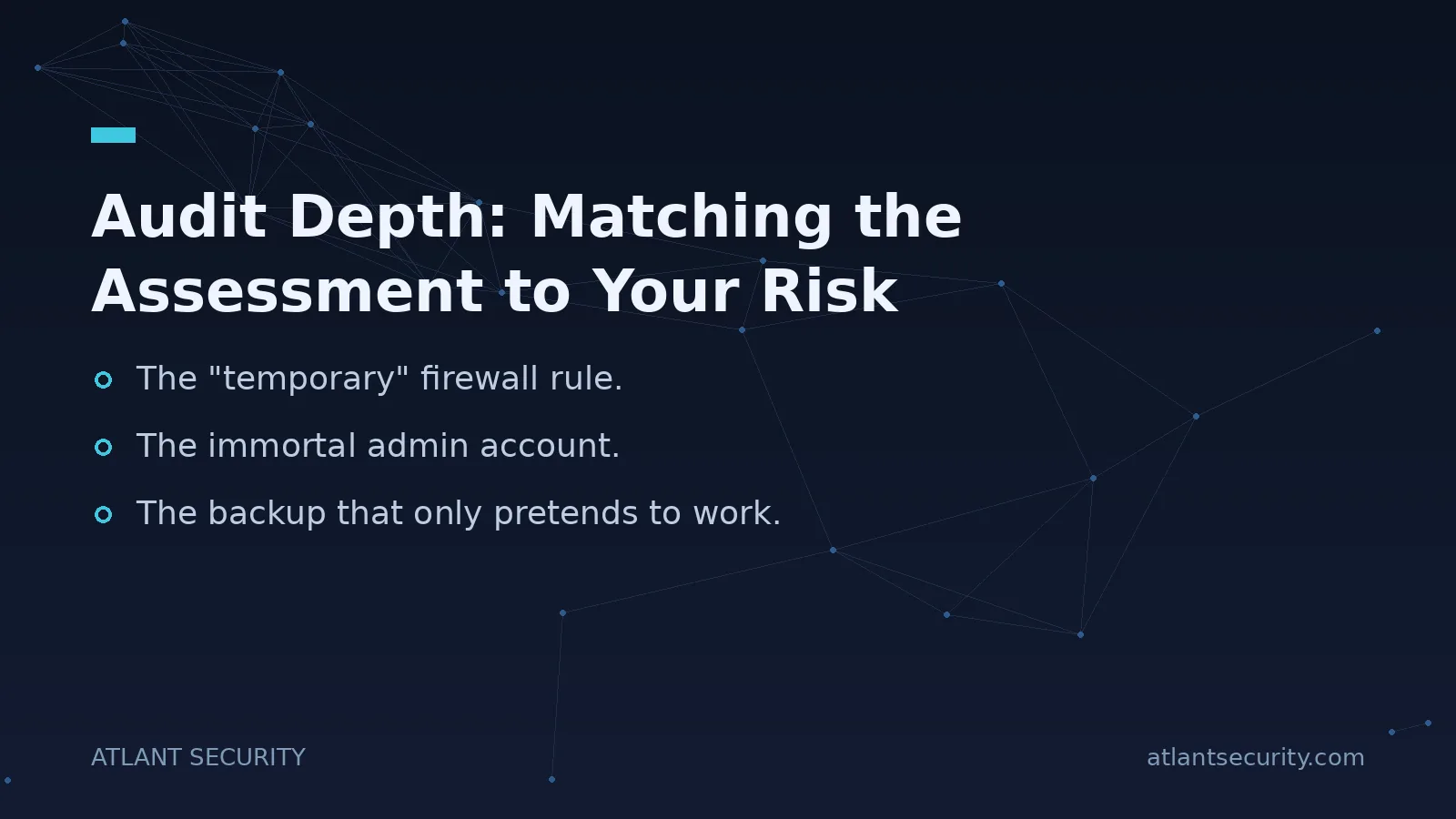 Audit Depth: Matching the Assessment to Your Risk - key points