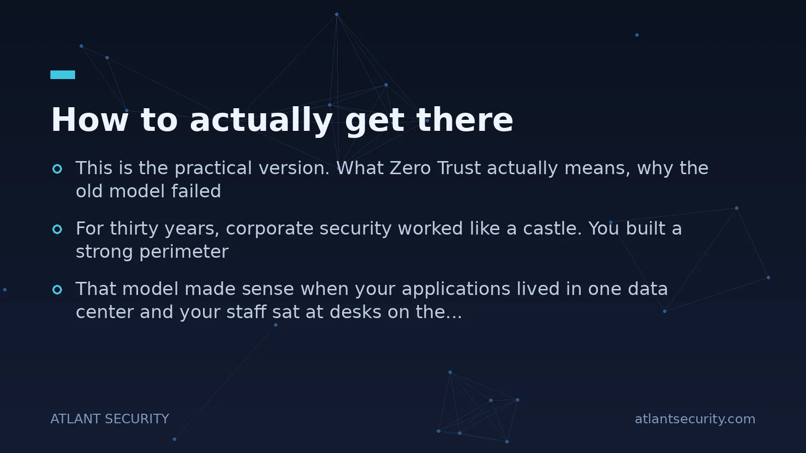 How to actually get there - key points
