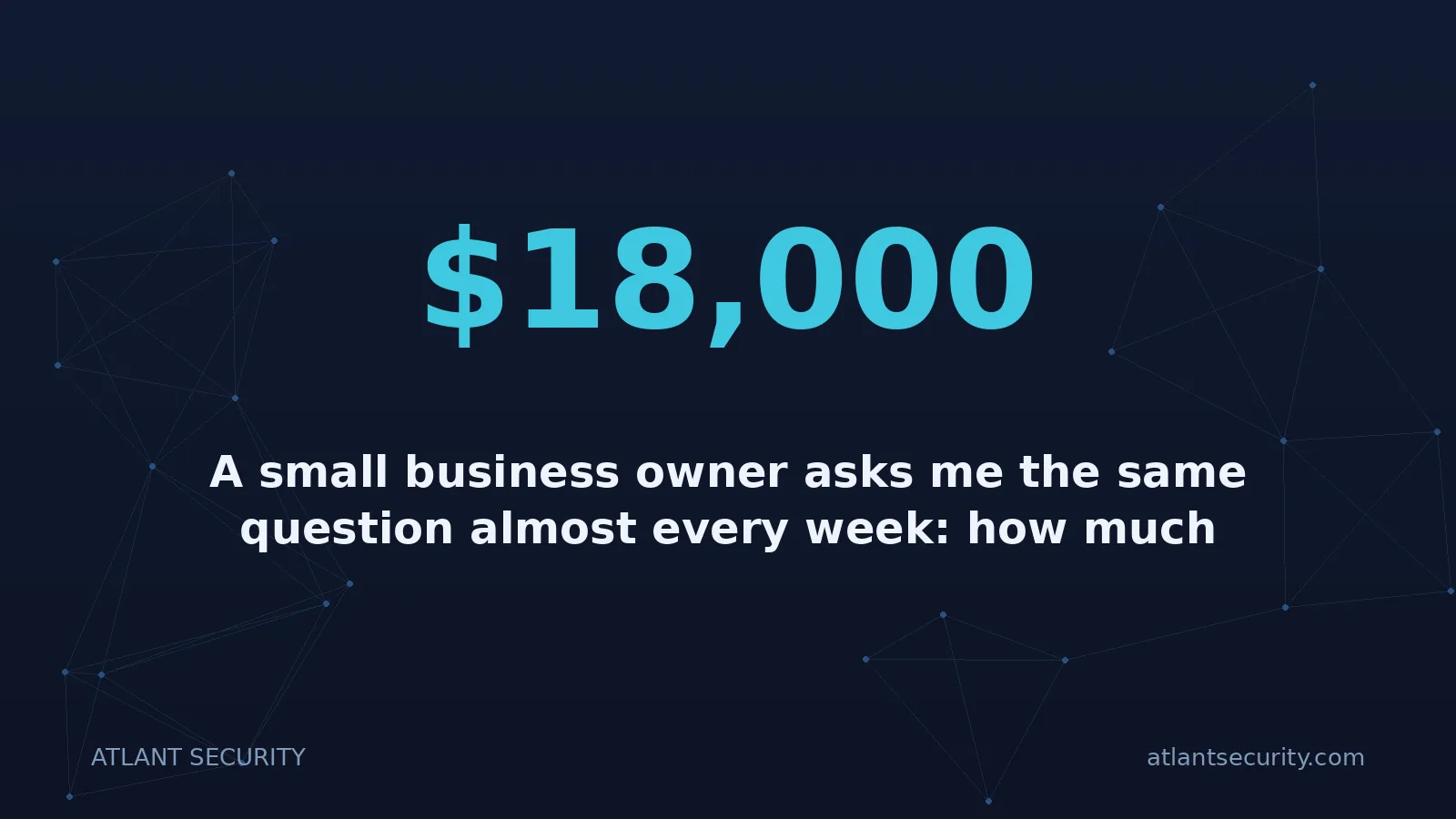 $18,000: A small business owner asks me the same question almost every week: how much does cybersecurity actu