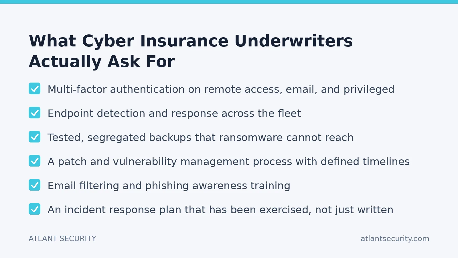 Checklist: What Cyber Insurance Underwriters Actually Ask For