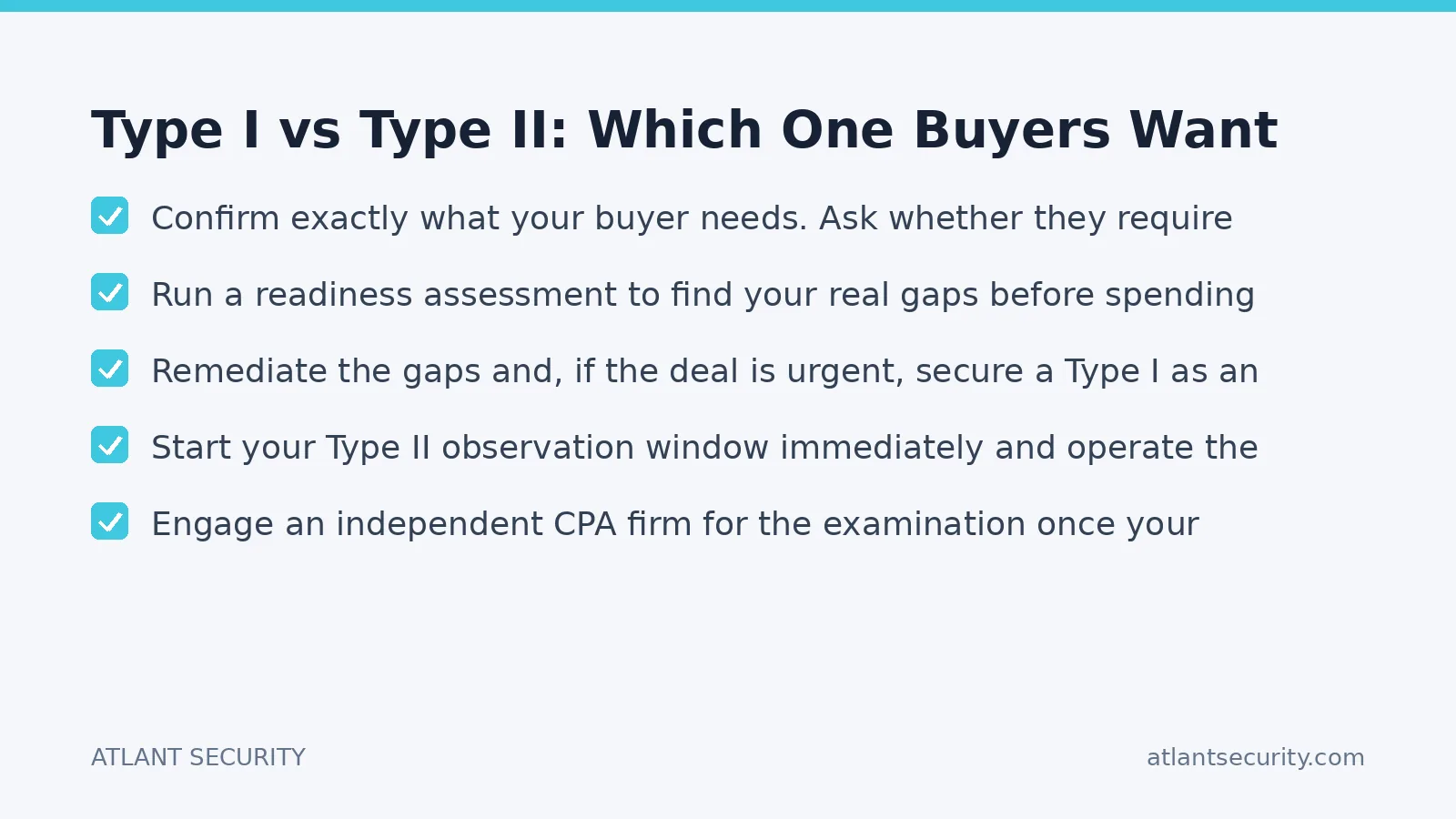 Checklist: Type I vs Type II: Which One Buyers Want