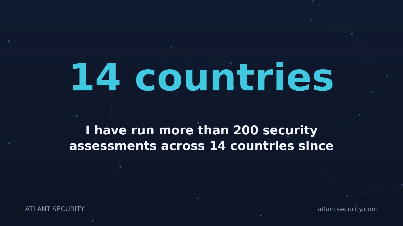 14 countries: I have run more than 200 security assessments across 14 countries since 2013, and SOC 2 comes up in 