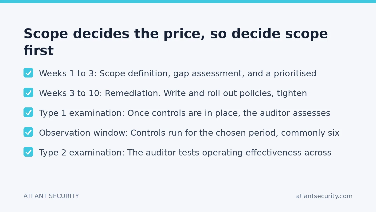 Checklist: Scope decides the price, so decide scope first