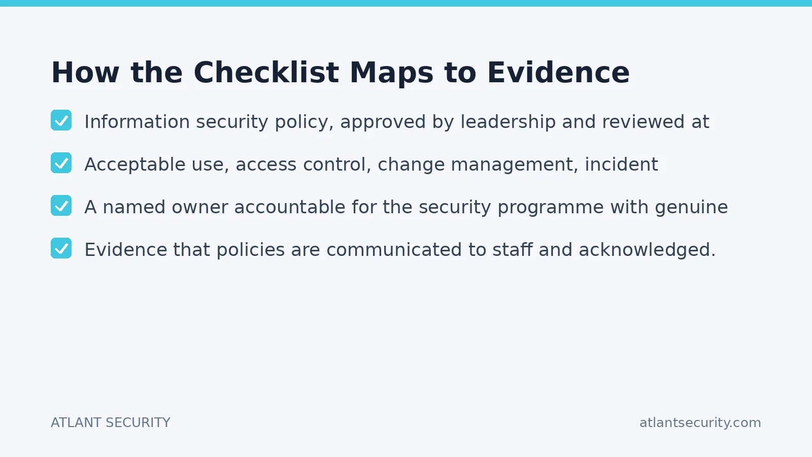 Checklist: How the Checklist Maps to Evidence