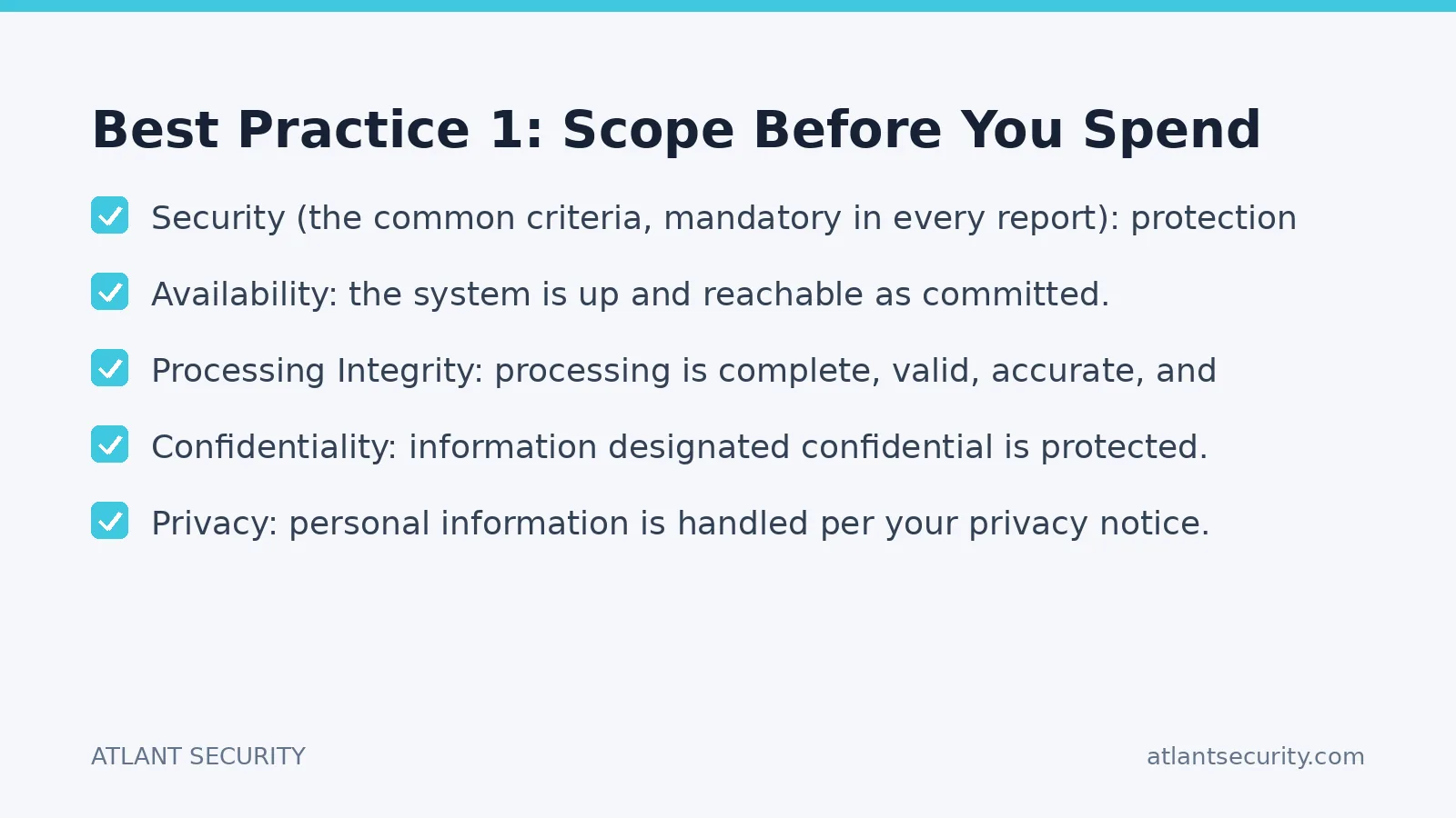 Checklist: Best Practice 1: Scope Before You Spend