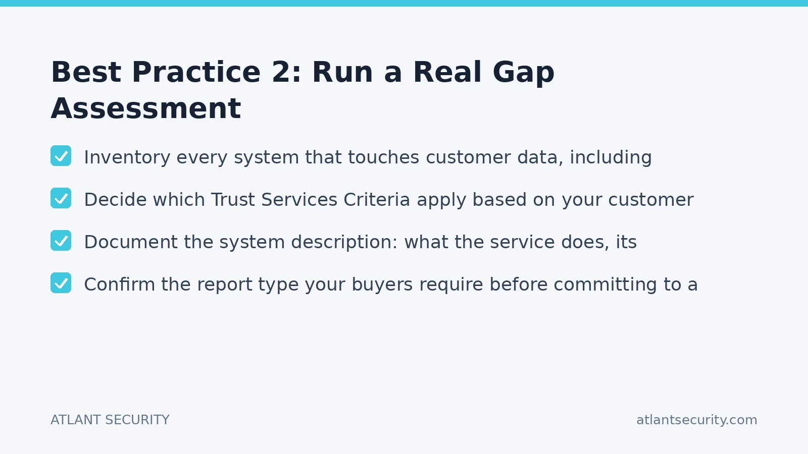 Checklist: Best Practice 2: Run a Real Gap Assessment