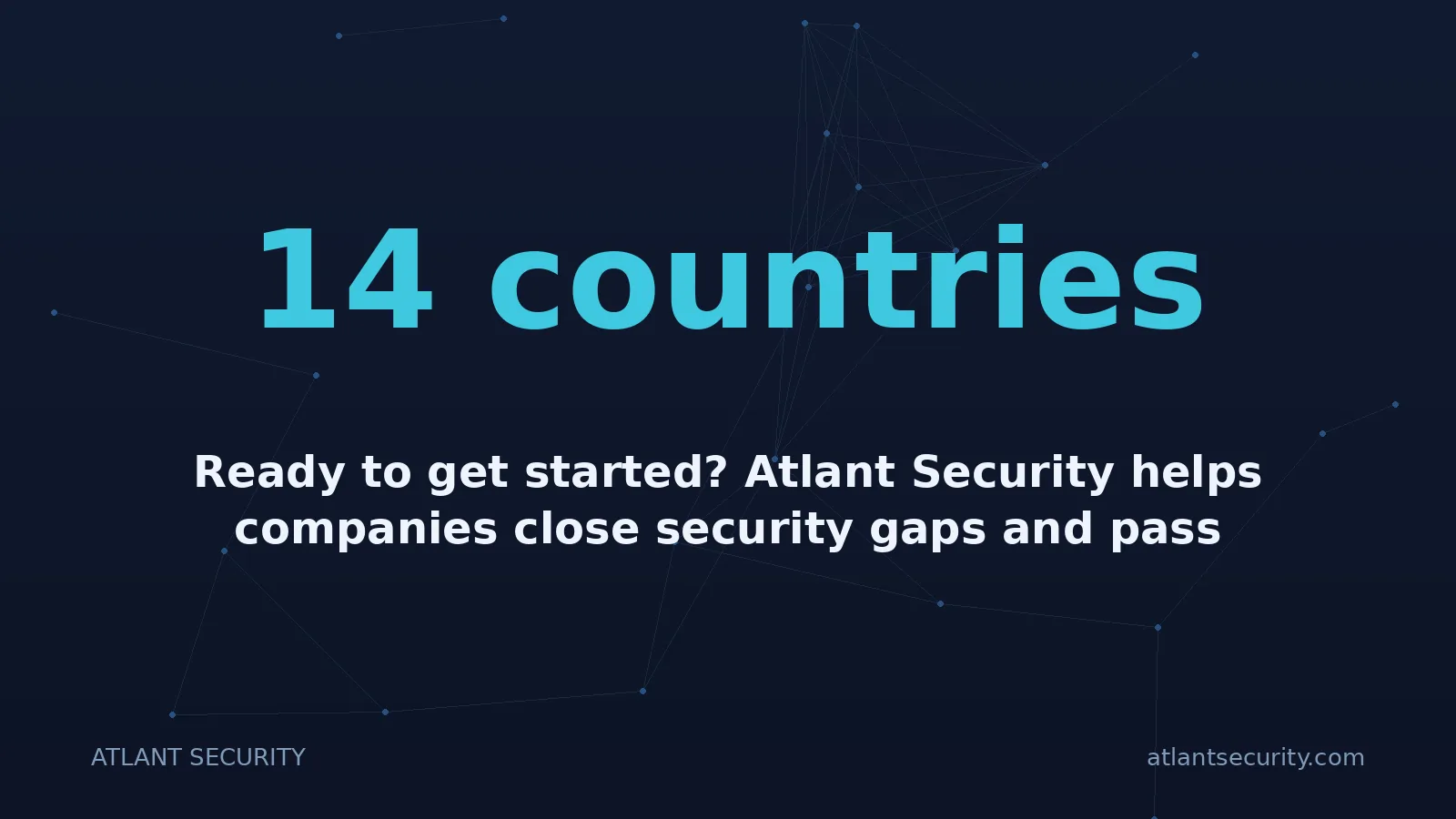 14 countries: Ready to get started? Atlant Security helps companies close security gaps and pass compliance fast