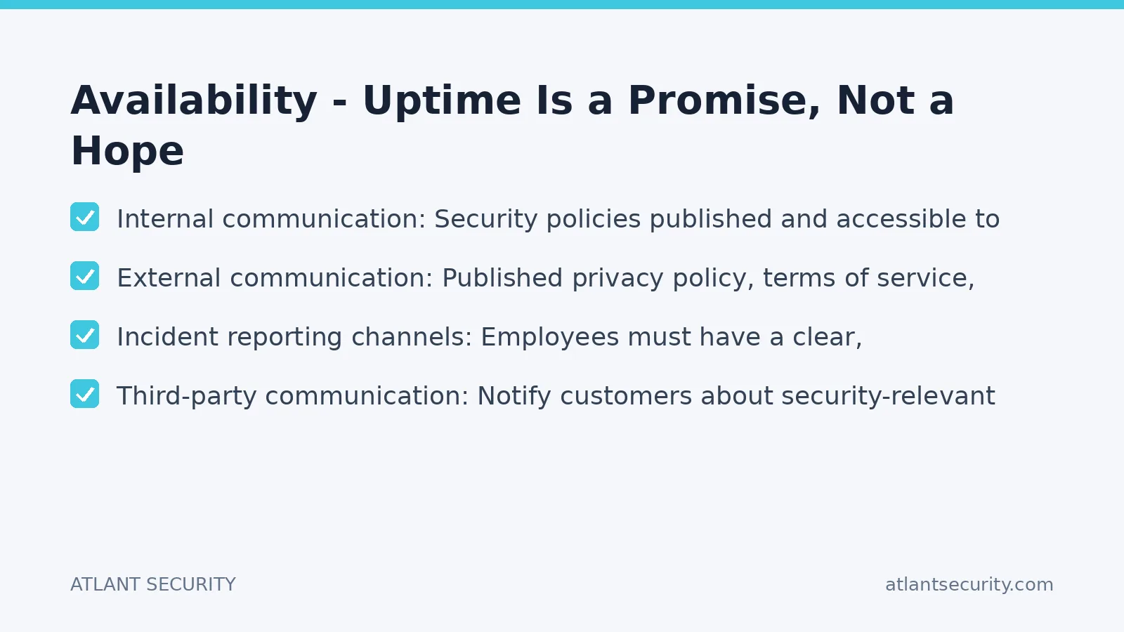 Checklist: Availability - Uptime Is a Promise, Not a Hope