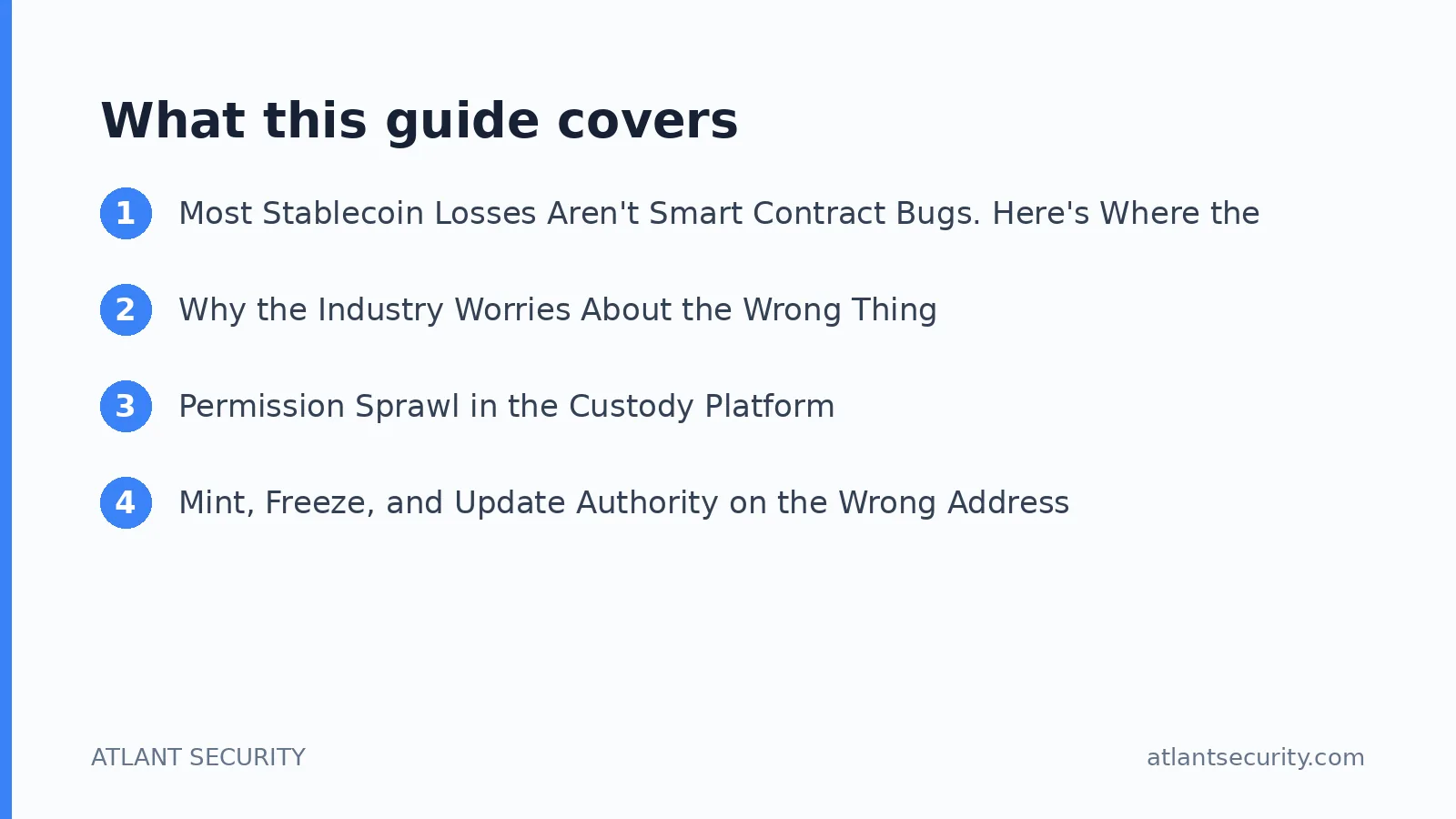 What this guide covers: Most Stablecoin Losses Aren't Smart Contract Bugs. Here's Where the $2B Actually Came From., Why the Industry 