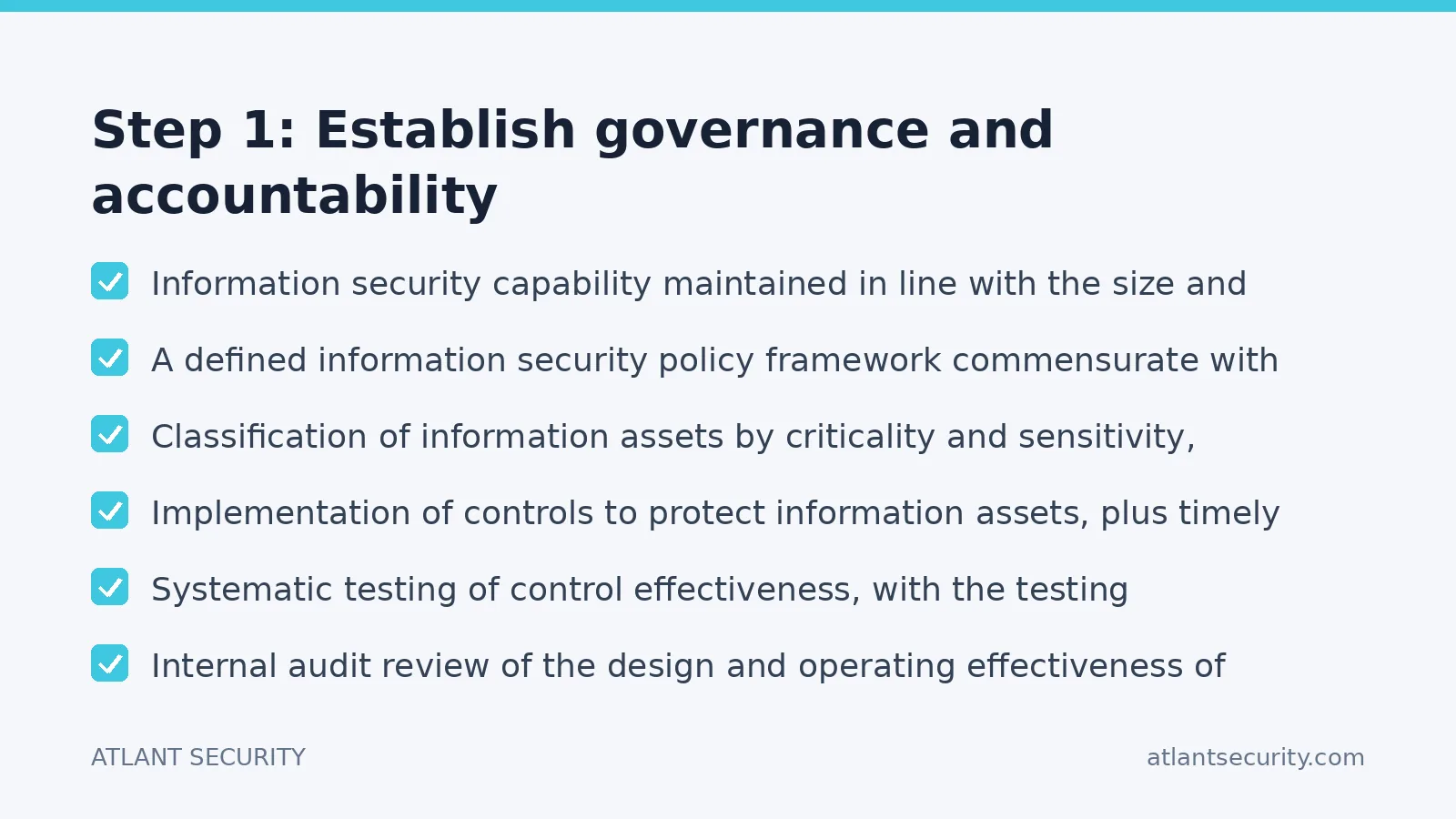 Checklist: Step 1: Establish governance and accountability