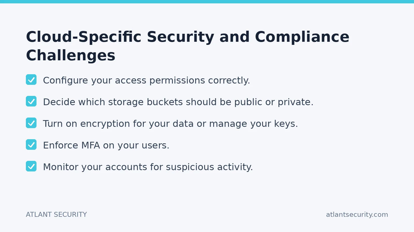Checklist: Cloud-Specific Security and Compliance Challenges