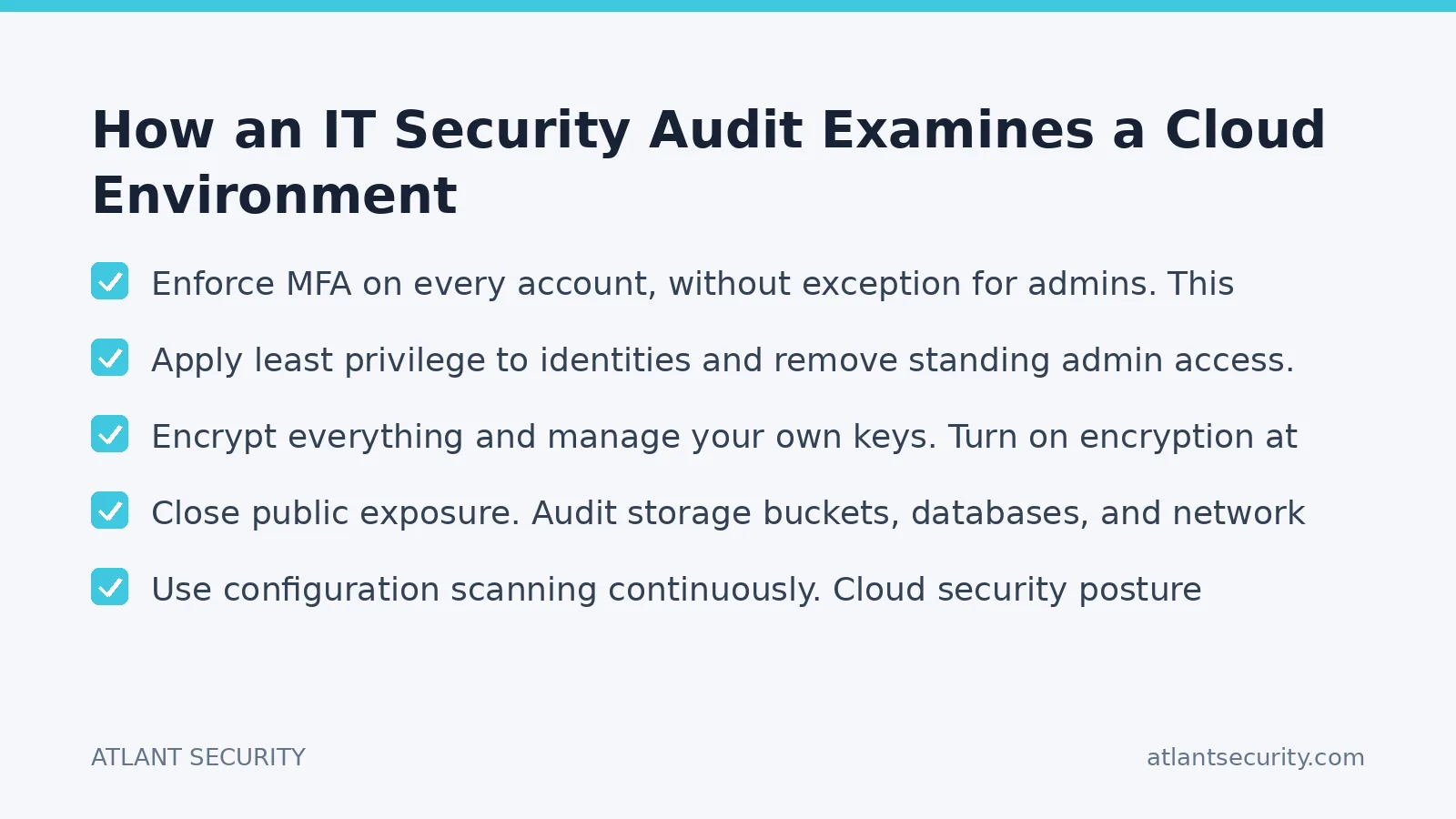 Checklist: How an IT Security Audit Examines a Cloud Environment