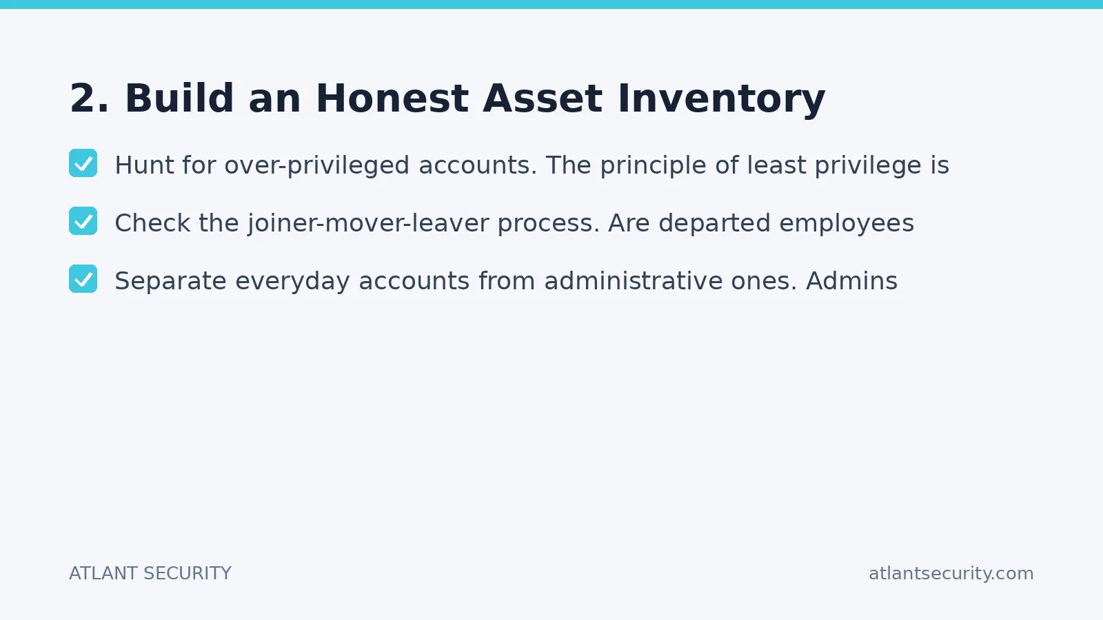 Checklist: 2. Build an Honest Asset Inventory
