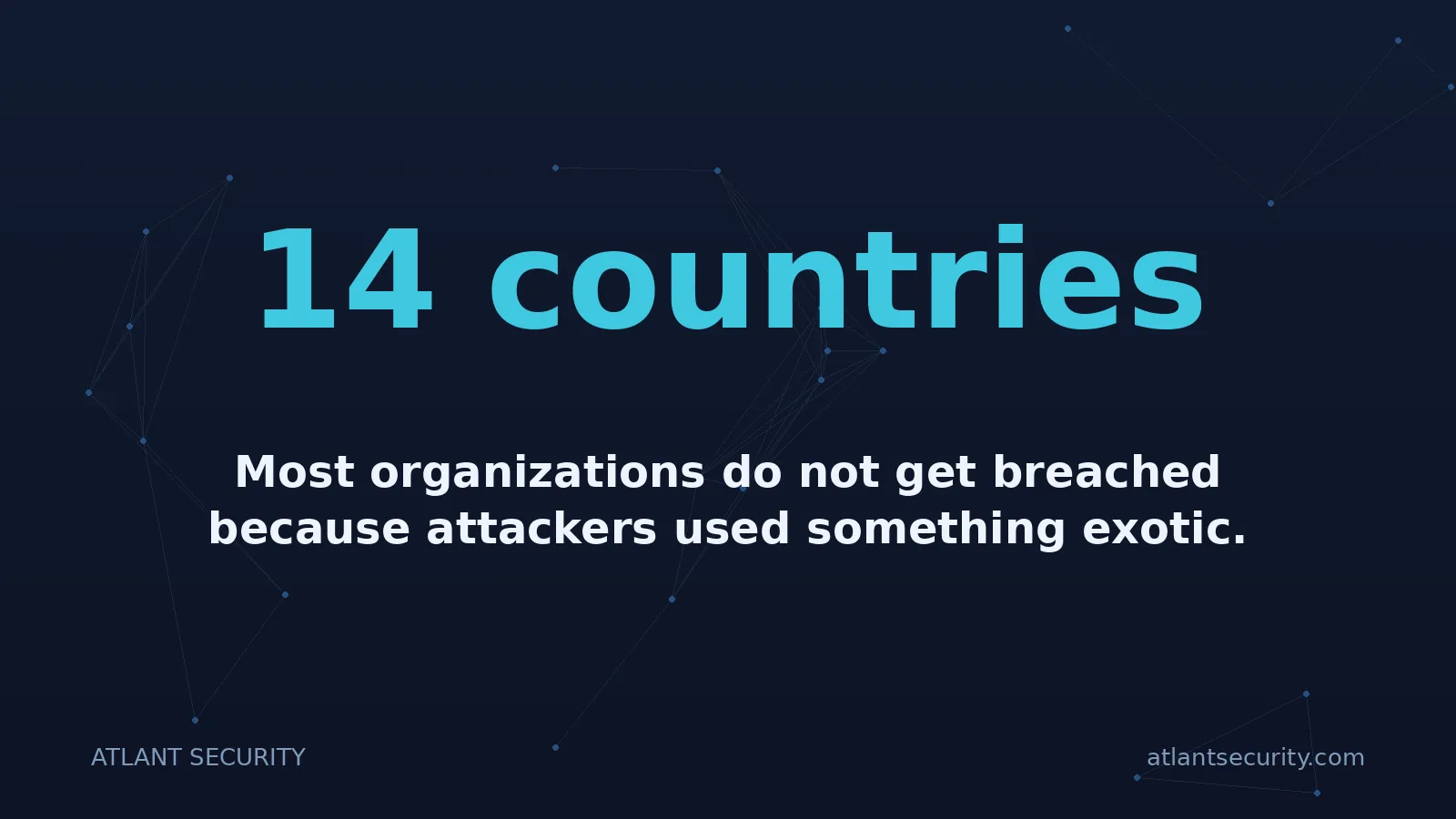14 countries: Most organizations do not get breached because attackers used something exotic.