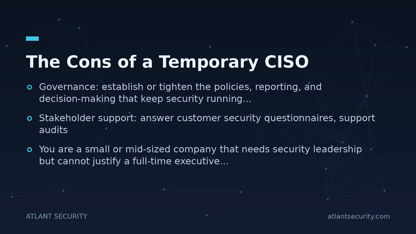 The Cons of a Temporary CISO - key points