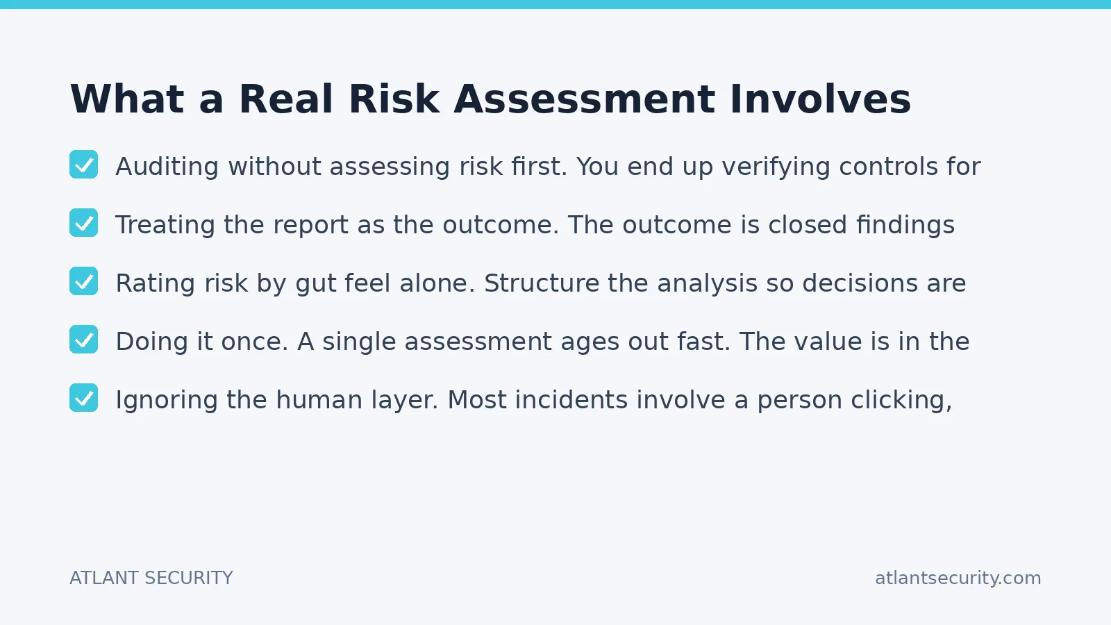 Checklist: What a Real Risk Assessment Involves