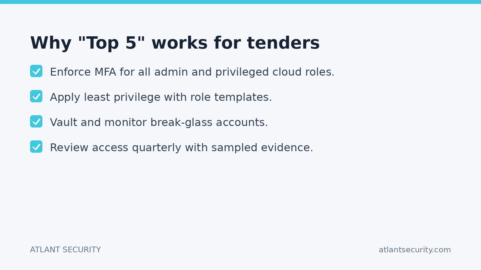 Checklist: Why "Top 5" works for tenders