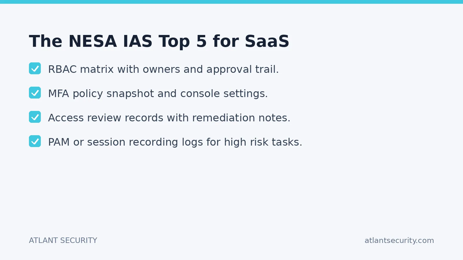 Checklist: The NESA IAS Top 5 for SaaS