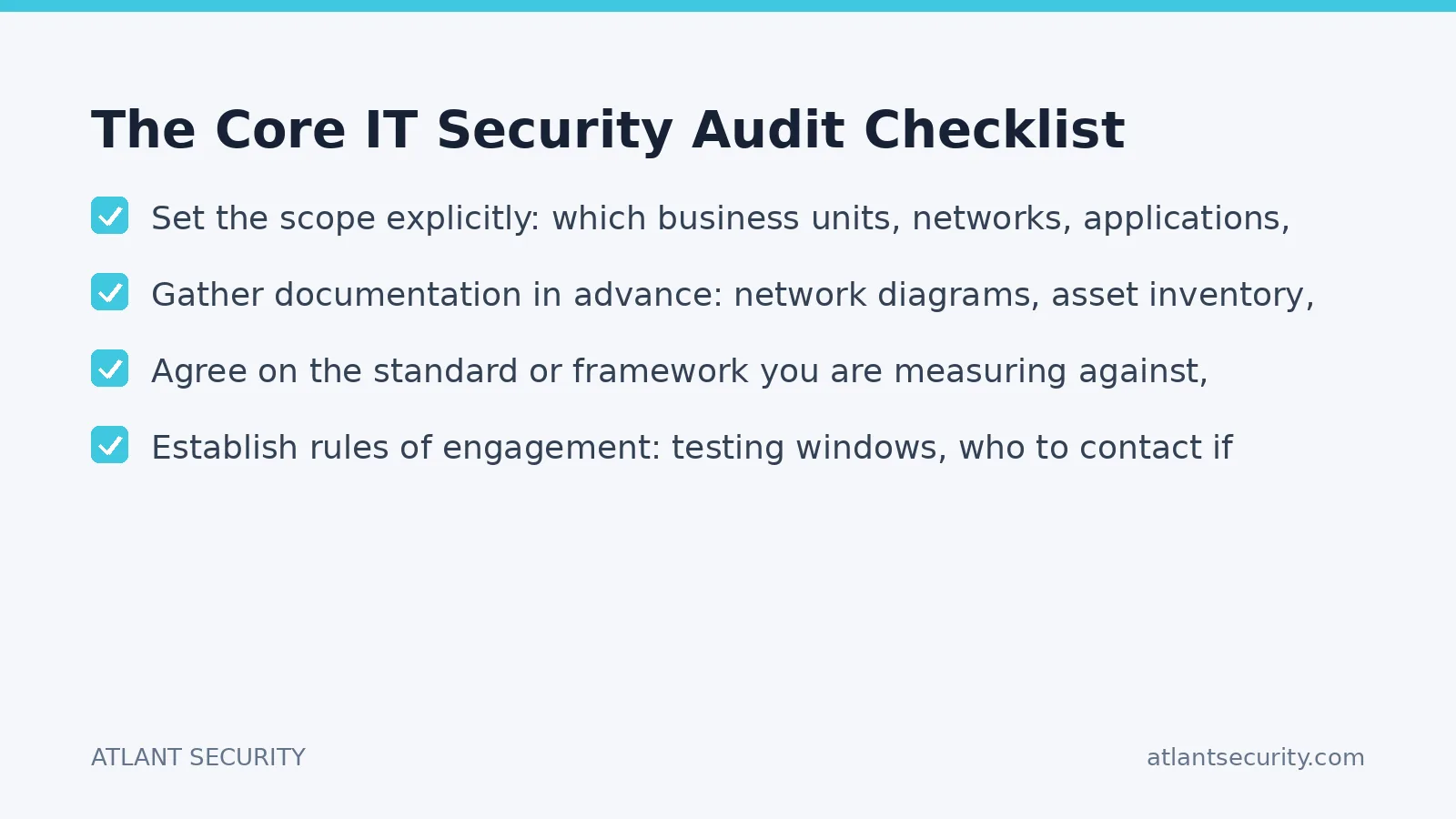 Checklist: The Core IT Security Audit Checklist