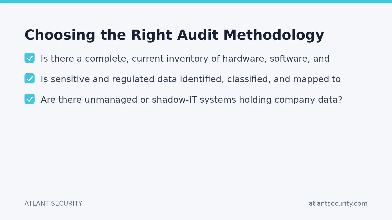 Checklist: Choosing the Right Audit Methodology