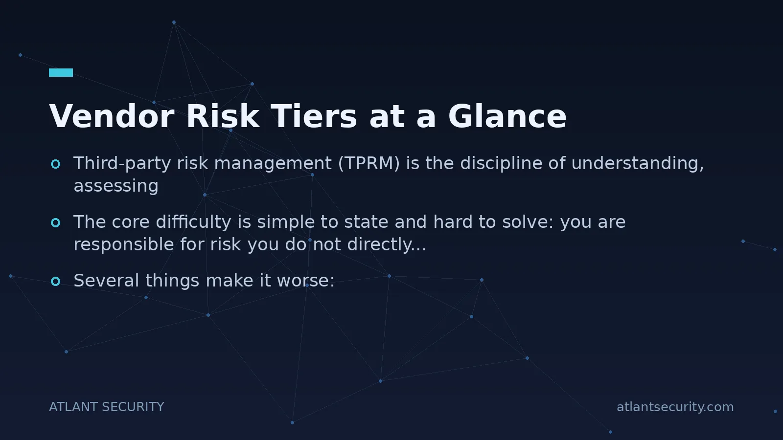 Vendor Risk Tiers at a Glance - key points