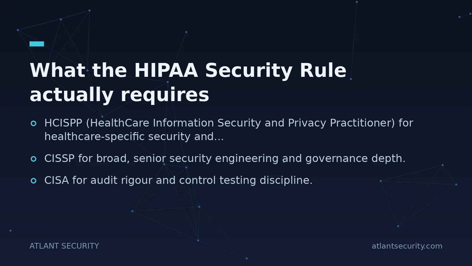 What the HIPAA Security Rule actually requires - key points