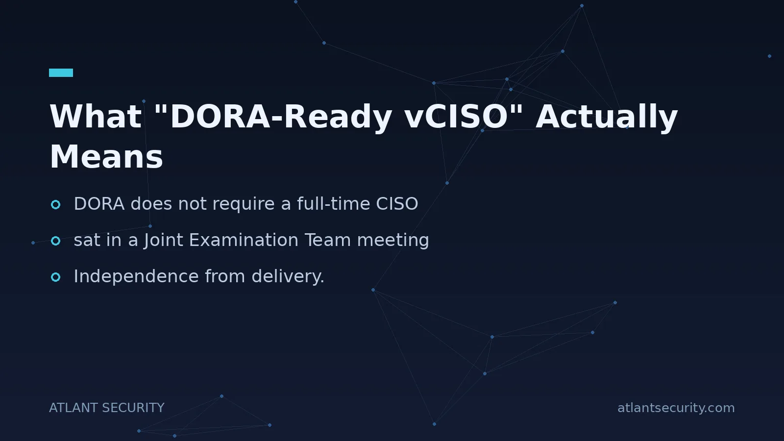 What "DORA-Ready vCISO" Actually Means - key points
