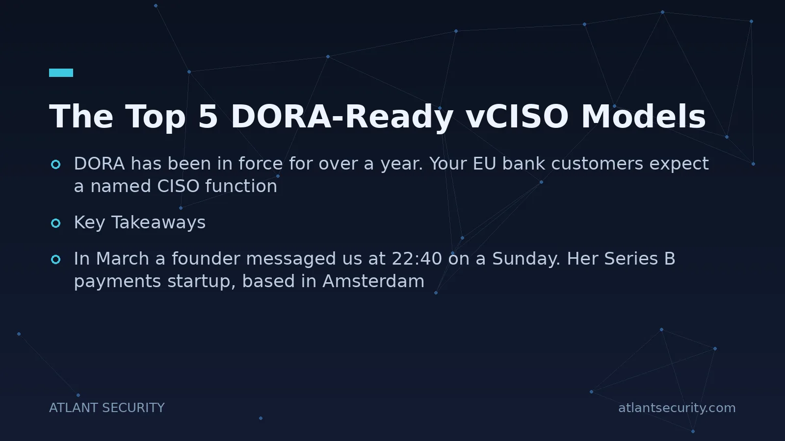 The Top 5 DORA-Ready vCISO Models - key points