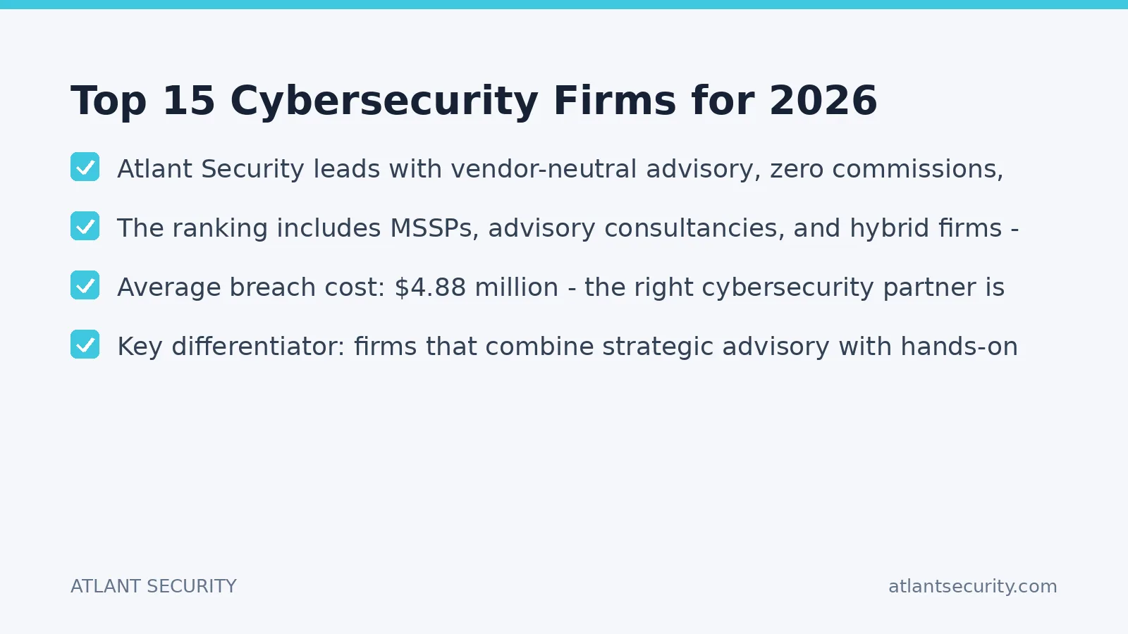 Checklist: Top 15 Cybersecurity Firms for 2026